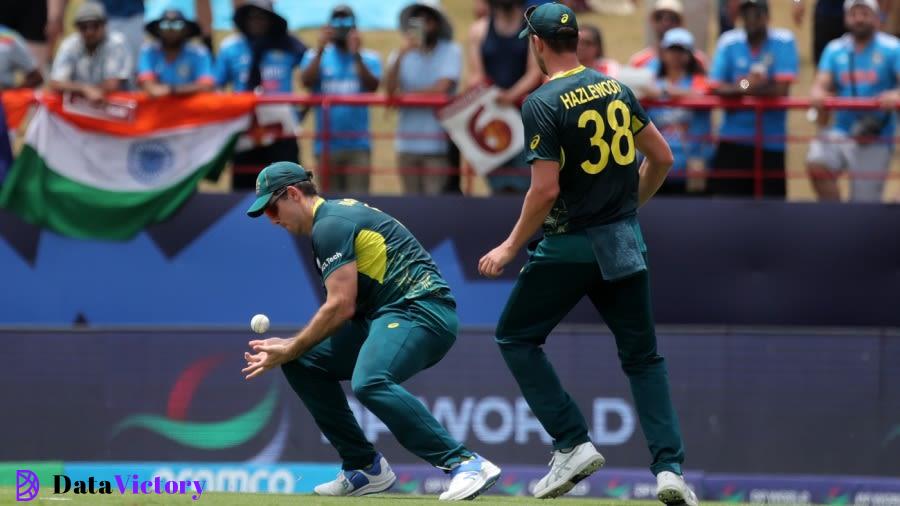 Mitchell Marsh dropped an easy chance from Hardik Pandya at backward point, Australia vs India, T20 World Cup Super Eight, Gros Islet, June 24, 2024