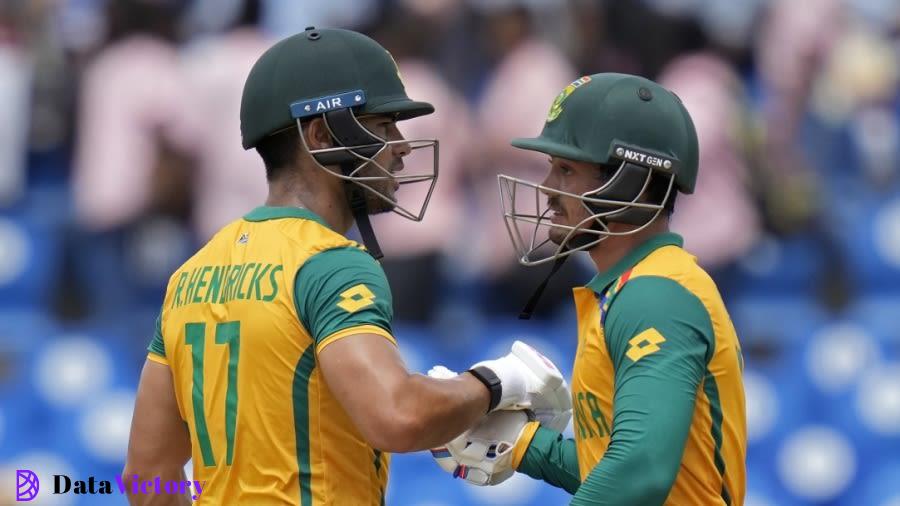 Quinton de Kock and Reeza Hendricks added 86 in 9.5 overs for the opening wicket, England vs South Africa, T20 World Cup 2024, Super Eight, St Lucia, June 21, 2024