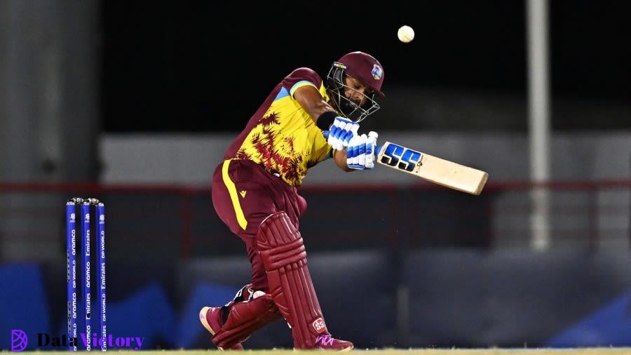 Nicholas Pooran got hold of a Mark Wood delivery, West Indies vs England, T20 World Cup 2024, Super Eight, Gros Islet, June 19, 2024