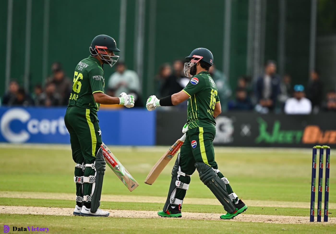 Babar Azam congratulates Mohammad Rizwan for a quick half-century, Ireland vs Pakistan, 3rd T20I, Dublin, May 14, 2024