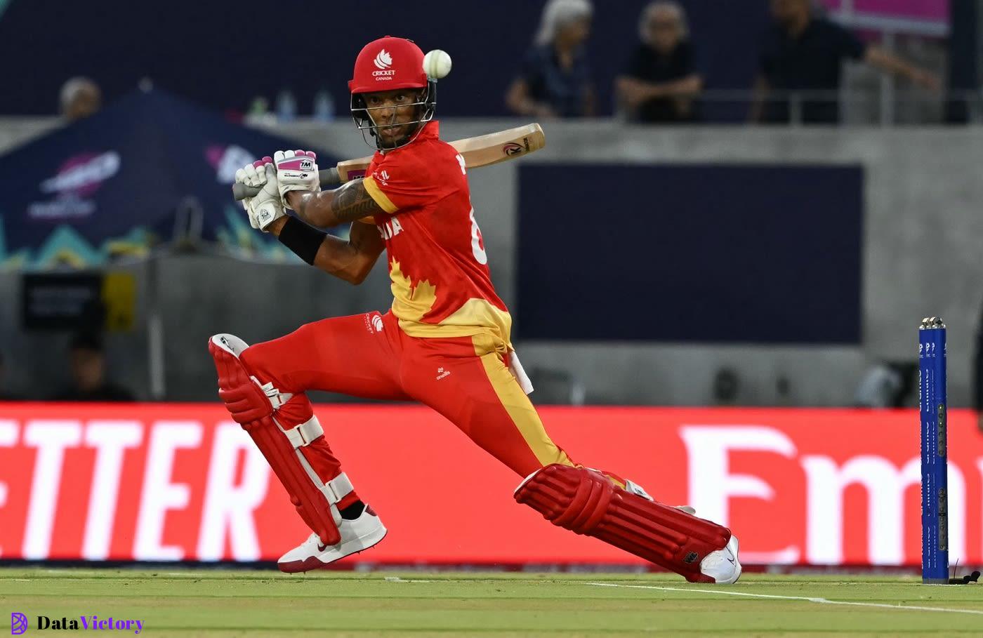 Nicholas Kirton cuts square through the off side, USA vs Canada, T20 World Cup 2024, Group A, Dallas, June 1, 2024