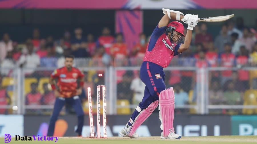 Yashasvi Jaiswal inside edged on to his stumps, Rajasthan Royals vs Punjab Kings, IPL 2024, Guwahati, May 15, 2024