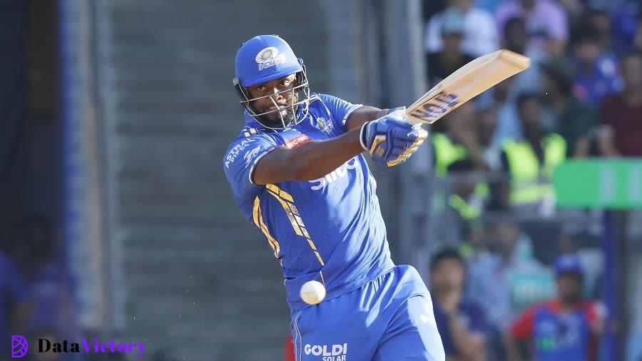 Romario Shepherd muscled away a 10-ball 39 to lift Mumbai Indians, Mumbai Indians vs Delhi Capitals, IPL 2024, Mumbai, April 7, 2024