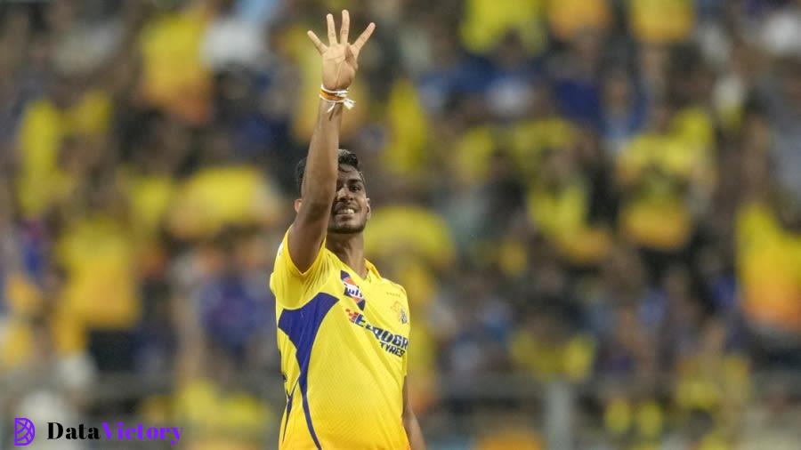 How many wickets for the match, Matheesha?, Mumbai Indians vs Chennai Super Kings, IPL 2024, Mumbai, April 14, 2024