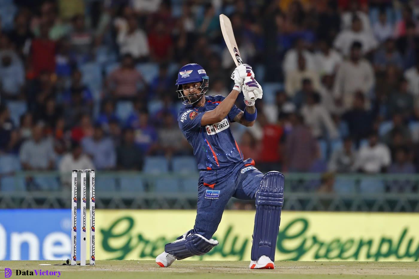 KL Rahul hit a six over the off-side field on the third ball he faced, Lucknow Super Giants vs Delhi Capitals, IPL 2024, Lucknow, April 12, 2024