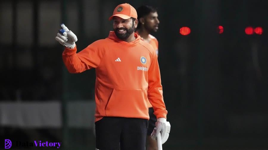 Rohit Sharma was in good spirits during India's training session, Mohali, January 10, 2024