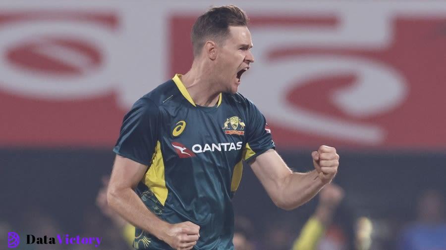 Jason Behrendorff celebrates the wicket of Yashasvi Jaiswal, India vs Australia, 3rd T20I, Guwahati, November 28, 2023