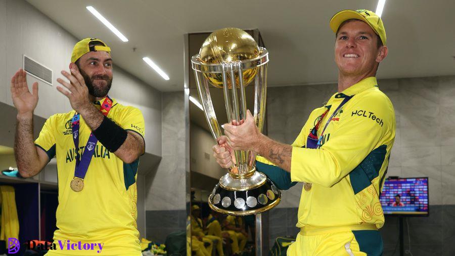 Glenn Maxwell and Adam Zampa party with the World Cup, India vs Australia, Men's ODI World Cup final, Ahmedabad, November 19, 2023