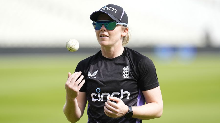 Heather Knight during a practice session at Edgbaston, May 10, 2024