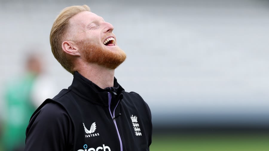 Ben Stokes is all smiles during a nets session, Lord's, July 8, 2024