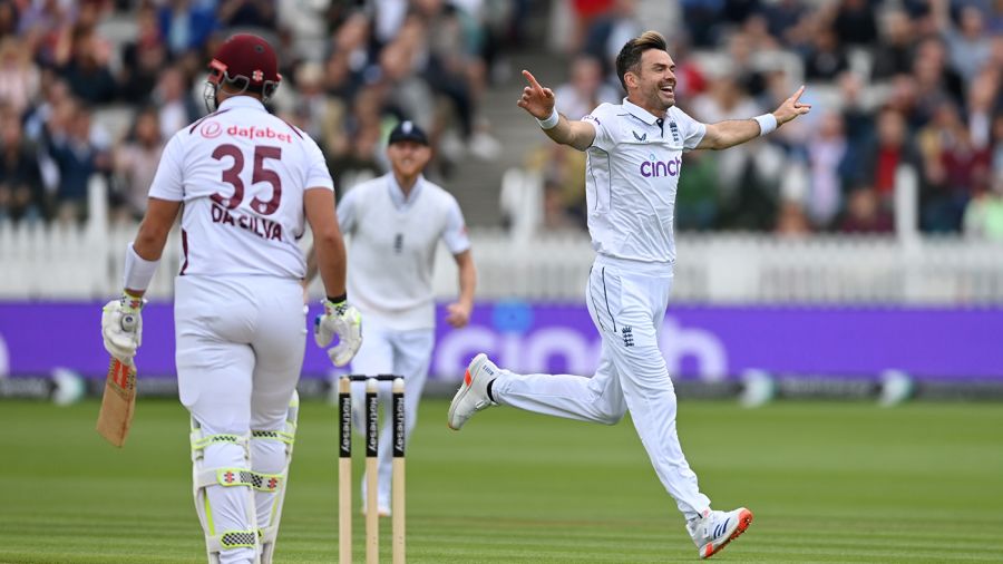 James Anderson dismissed Joshua da Silva for his 704th Test wicket, England vs West Indies, 1st Men's Test, Lord's, 3rd day, July 12, 2024