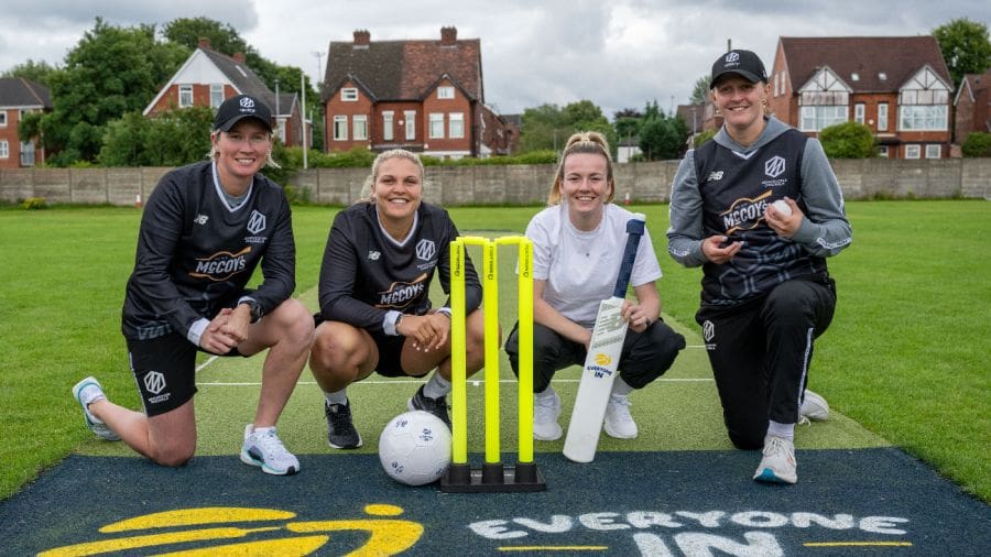 Beth Mooney (left) at a KP Snacks event at Cheetham Hill, July 24, 2024