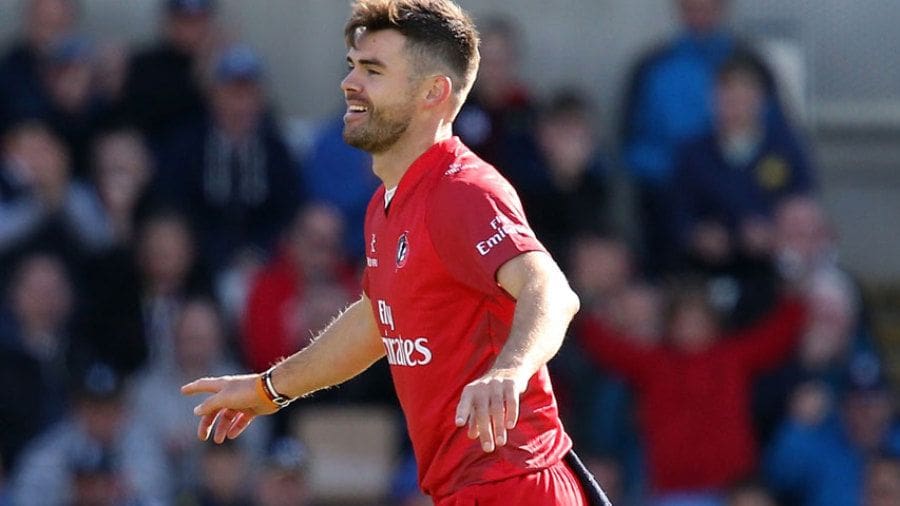 James Anderson took a wicket in his first over, Hampshire v Lancashire, 2nd NatWest T20 Blast semi-final, Edgbaston, August 23, 2014