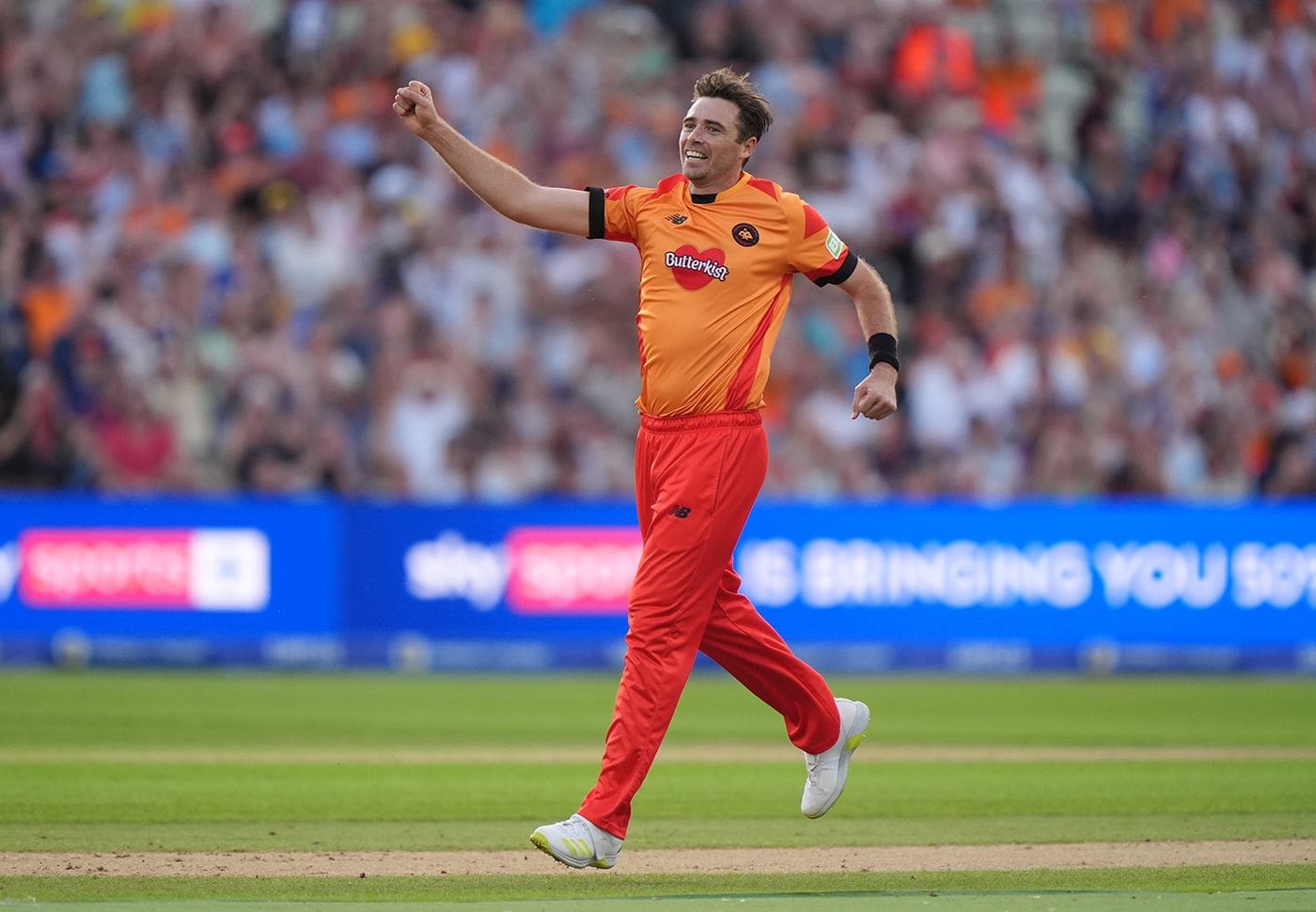 Tim Southee celebrates one of his five wickets, Birmingham Phoenix vs Trent Rockets, The Hundred (Men's), Edgbaston, August 12, 2024