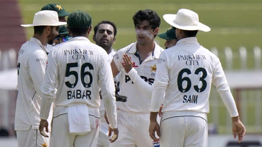 Naseem Shah dismissed a set Litton Das on the fourth morning, Pakistan vs Bangladesh, 1st Test, day 4, Rawalpindi, August 24, 2024