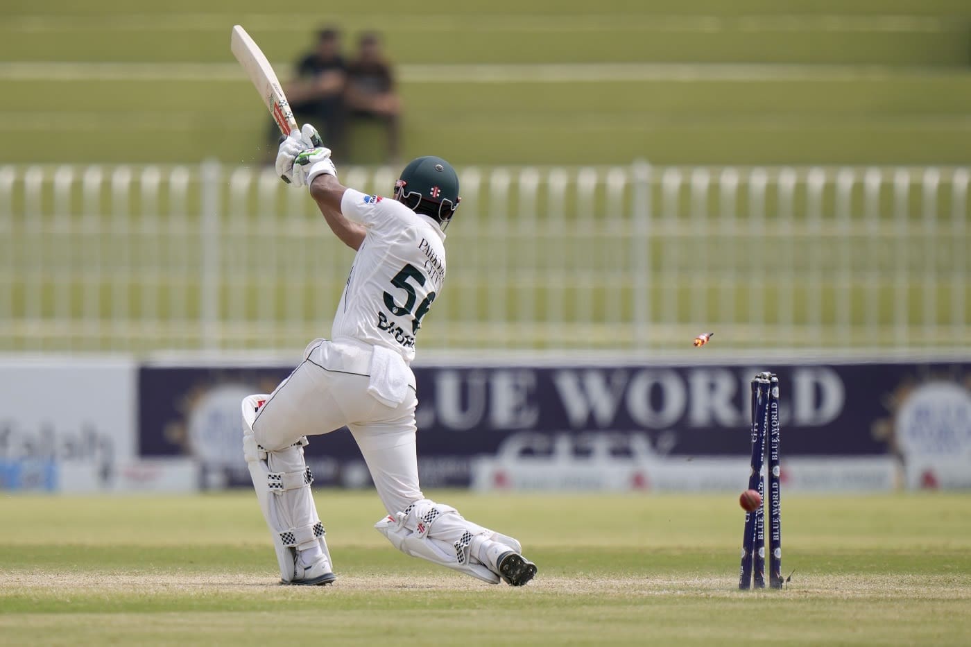 Babar Azam inside edges one onto the stumps, Pakistan vs Bangladesh, 1st Test, Rawalpindi, 5th day, August 25, 2024