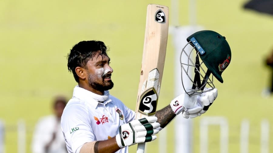 Litton Das's century was his second in an away Test, Pakistan vs Bangladesh, 2nd Test, Rawalpindi, 3rd day, September 1, 2024