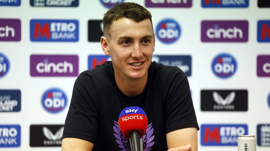 Harry Brook speaks at his first press conference as England captain, Trent Bridge, September 18, 2024