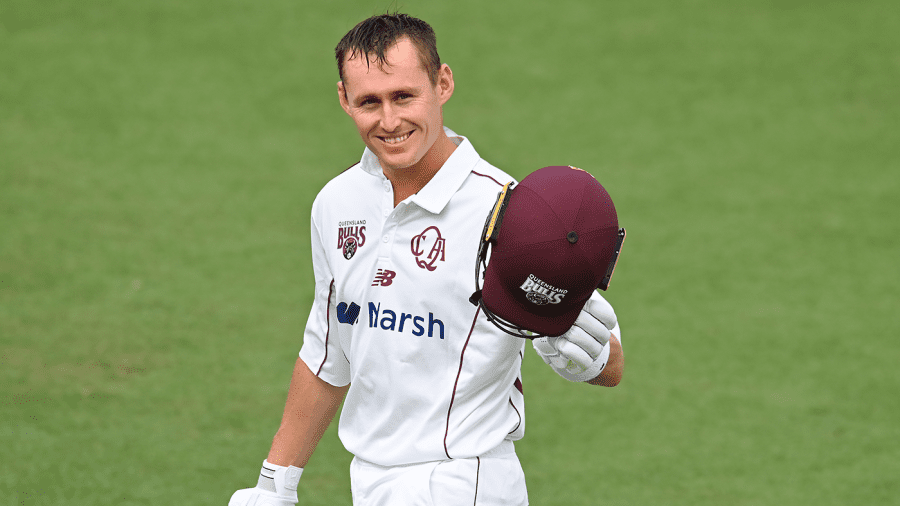 Marnus Labuschagne started his first-class season with a hundred, Queensland vs Tasmania, Sheffield Shield, Allan Border Field, October 7, 2022