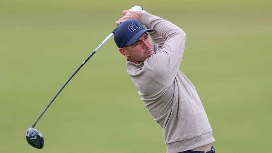 James Anderson plays the Old Course at St Andrews during the Alfred Dunhill Cup, October 3, 2024