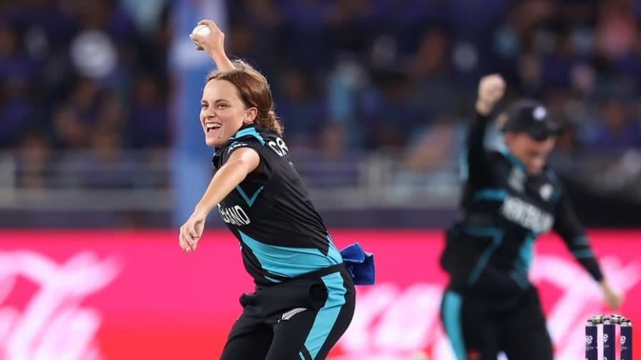 Eden Carson had Shafali Verma caught and bowled, India vs New Zealand, T20 World Cup 2024, Dubai, October 04, 2024