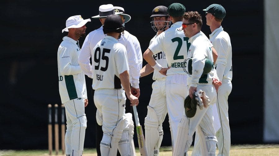 There appeared to be some tense scenes between Hilton Cartwright and Tasmania, Western Australia vs Tasmania, Sheffield Shield, WACA, October 23, 2024