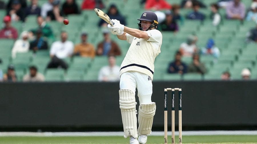 Marcus Harris goes for the pull, Victoria vs New South Wales, Sheffield Shield, MCG, October 20, 2024