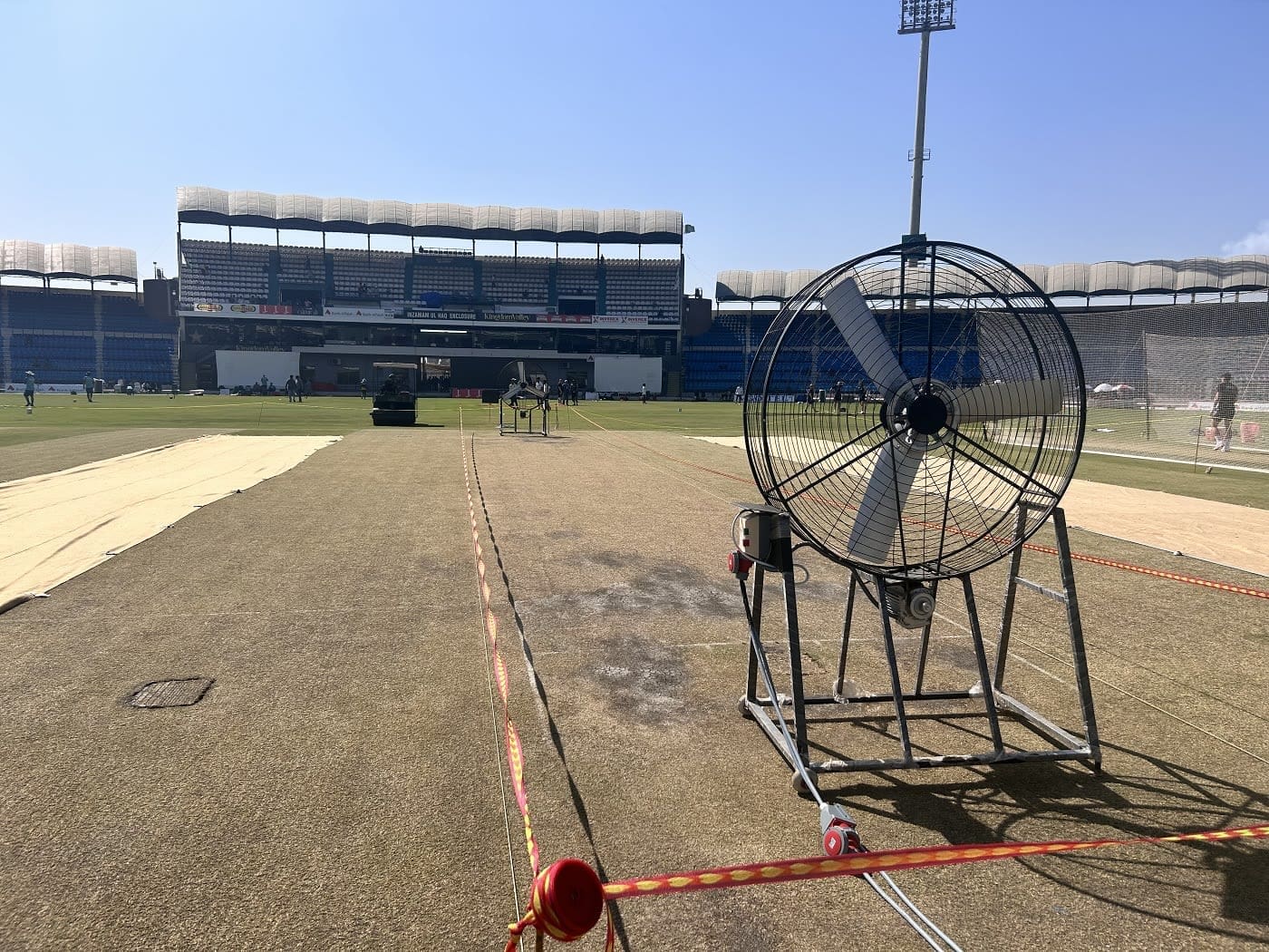 Industrial fans were used to dry the Multan pitch, Pakistan vs England, Multan, October 13, 2024