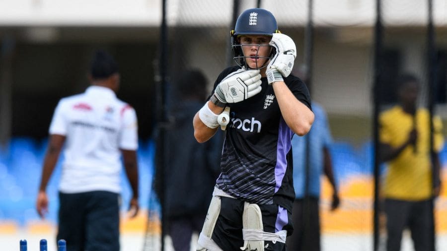 Jacob Bethell prepares to bat in the nets in Antigua, West Indies vs England, ODI series, October 30, 2024