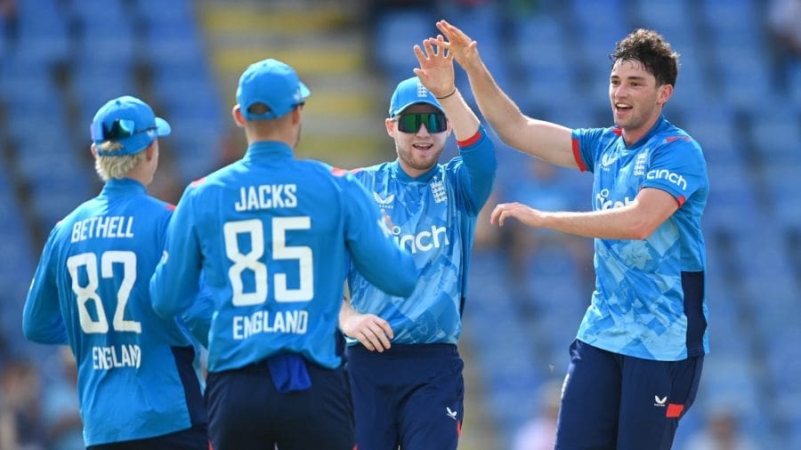 John Turner removed Evin Lewis for his second wicket, West Indies vs England, 2nd ODI, Antigua, November 2, 2024