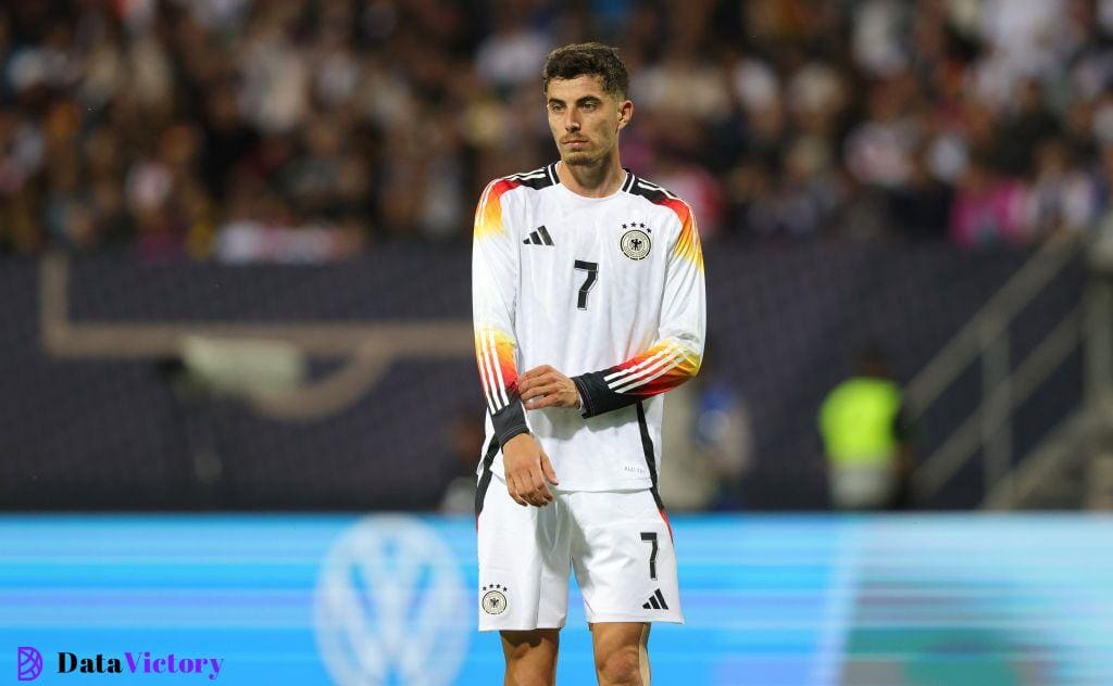 Germany Euro 2024 squad Kai Havertz of Germany looks on during the international friendly match between Germany and Ukraine at Max-Morlock-Stadion on June 3, 2024 in Nuremberg, Germany.(Photo by Sebastian El-Saqqa - firo sportphoto/Getty Images)