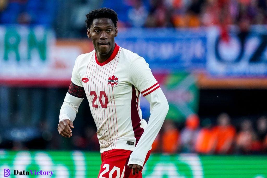 Chelsea target Jonathan David of Canada looks on during the international friendly match between Netherlands and Canada at De Kuip on June 6, 2024 in Rotterdam, Netherlands. (Photo by Rene Nijhuis/MB Media/Getty Images)