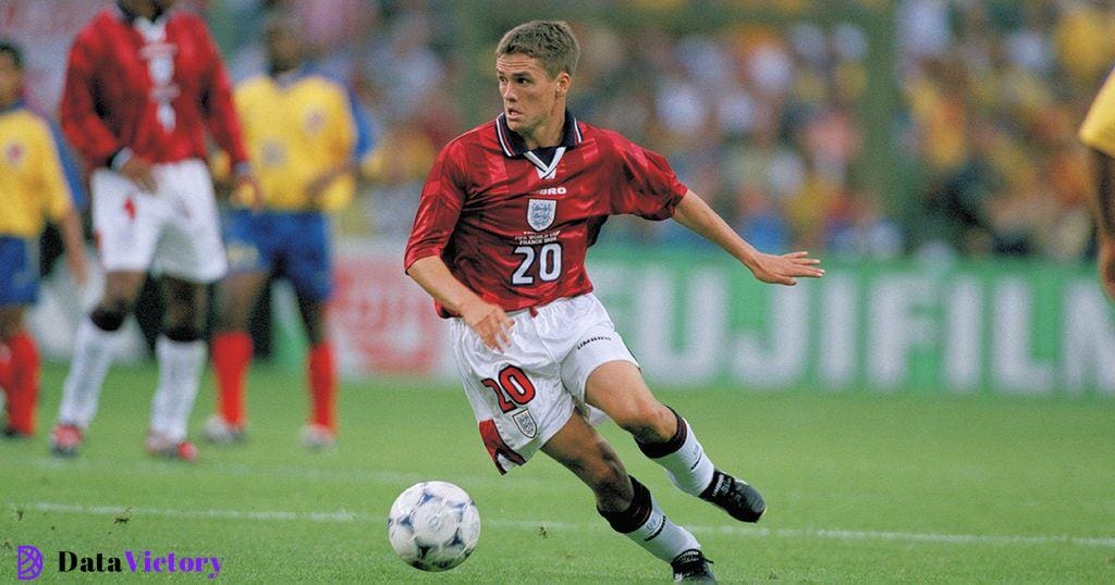 England's Michael Owen during the 1998 soccer World Cup match against Colombia.