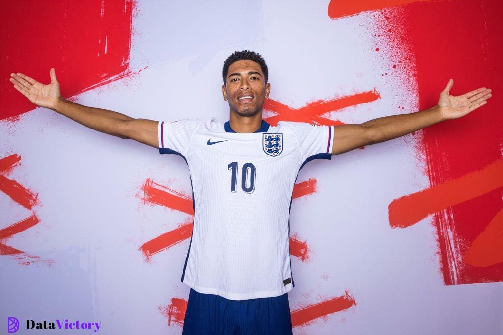 England Euro 2024 squad Jude Bellingham of England poses for a portrait during the England Portrait session ahead of the UEFA EURO 2024 Germany on June 11, 2024 in Blankenhain, Germany. (Photo by Boris Streubel - UEFA/UEFA via Getty Images)