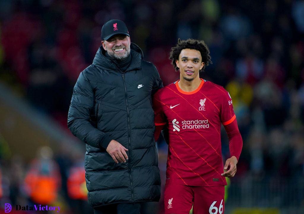 Former Liverpool manager Jurgen Klopp and Trent Alexander-Arnold