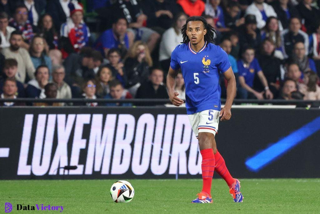 France Euro 2024 squad Jules Kounde #5 of France controls the ball during the International Friendly match between France and Luxembourg at Stade Saint-Symphorien on June 5, 2024 in Metz, France. (Photo by Catherine Steenkeste/Getty Images)