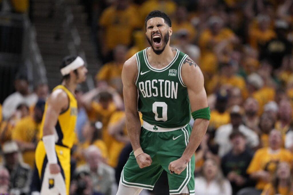 Jayson Tatum helps Celtics survive to take 3-0 series lead over Pacers....