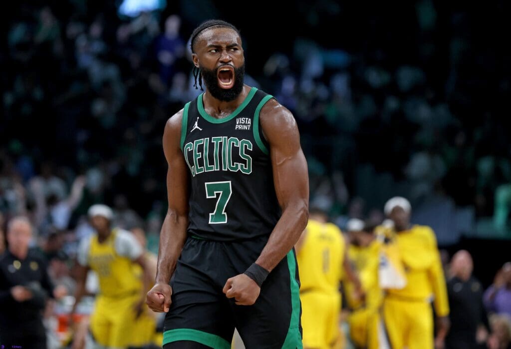 With violent Game 2 vs. Batsmen, Celtics ' Jaylen Brown shrugs off...