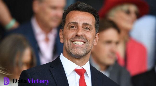 Arsenal sporting director Edu watches the Gunners in action against Bournemouth in August 2022.