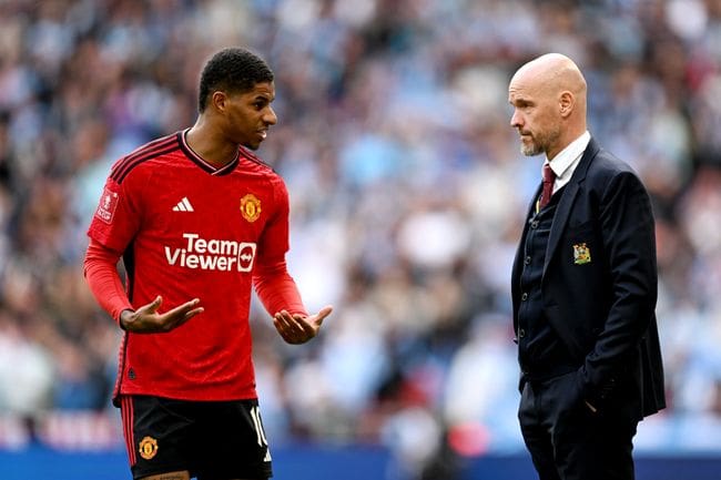 Marcus Rashford and Erik ten Hag