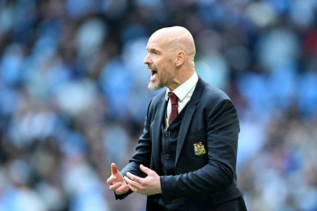 Manchester United boss Erik ten Hag looks on during the FA Cup semi-final with Coventry City,