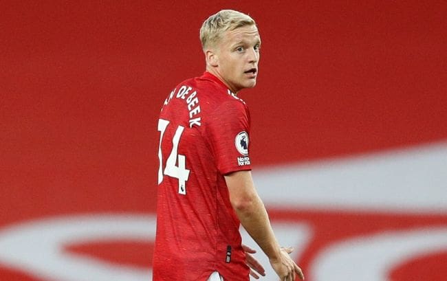 Donny van de Beek in action for Manchester United