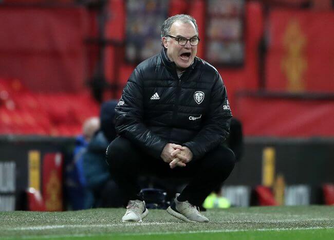 Marcelo Bielsa in his familar touchline stance