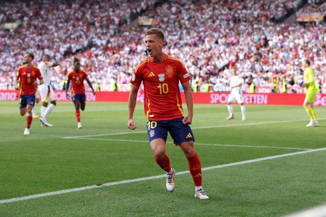 Spain's Dani Olmo has scored three goals in Germany