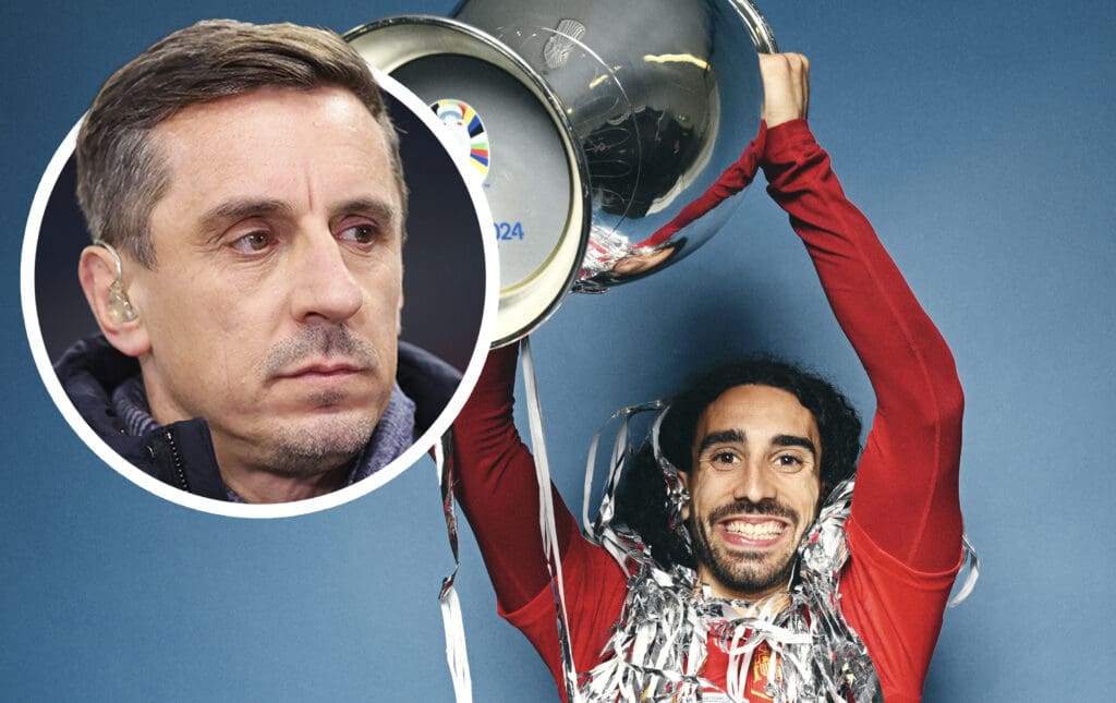 Marc Cucurella delivers terrible attack on important Gary Neville after Spain win...