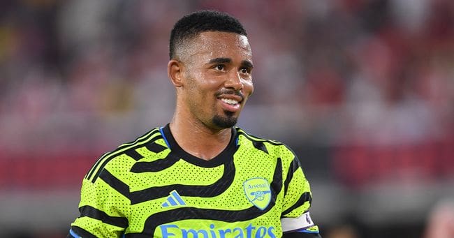 Arsenal star Gabriel Jesus during the MLS All-Star Game between Arsenal FC and MLS All-Stars at Audi Field on July 19, 2023 in Washington, DC.