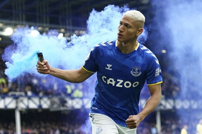 Richarlison picked up a flare during a game in 2022