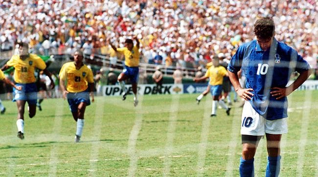 Brazil celebrate their 1994 World Cup win