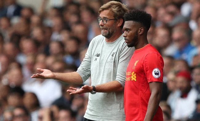 Jurgen Klopp, Daniel Sturridge at Liverpool in the Premier League