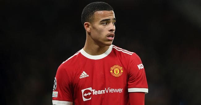 Manchester United forward Mason Greenwood during the UEFA Champions League group F match between Manchester United and BSC Young Boys at Old Trafford on December 08, 2021 in Manchester, England.